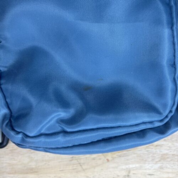 Olivia & Kate Blue Crossbody Mini Backpack Checkered Strap - Picture 2 of 5